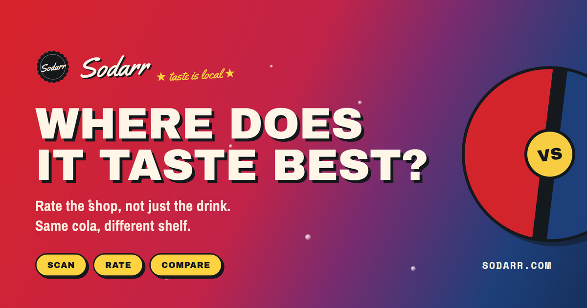 Sodarr — rate where a soda was kept, not just how it tastes